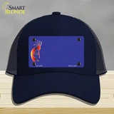 Kokopeli Offset Novelty License Plate Hat Mesh / Navy