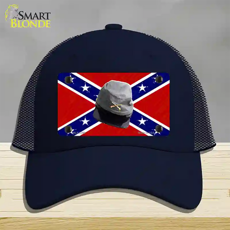 Confederate Army Cap Novelty License Plate Hat Mesh / Navy