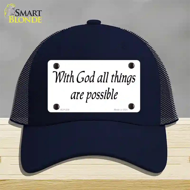 All Things Possible Novelty License Plate Hat Mesh / Navy