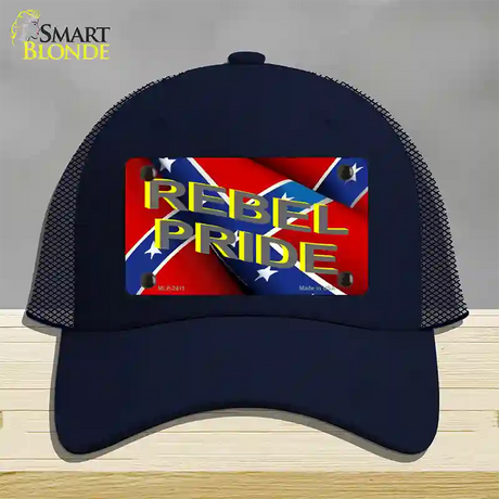 Rebel Pride Novelty License Plate Hat Mesh / Navy