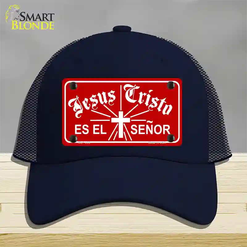 Jesus Cristo Novelty License Plate Hat Mesh / Navy