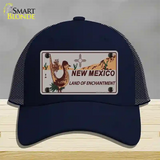 Roadrunner Gray New Mexico Novelty License Plate Hat Mesh / Navy