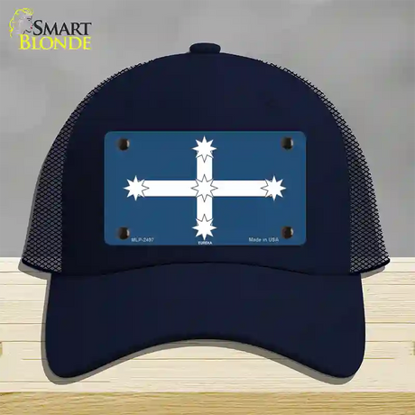 Eureka Flag Novelty License Plate Hat Mesh / Navy