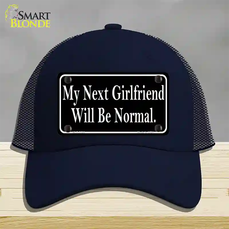 My Next Girlfriend Novelty License Plate Hat Mesh / Navy