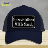 My Next Girlfriend Novelty License Plate Hat Mesh / Navy