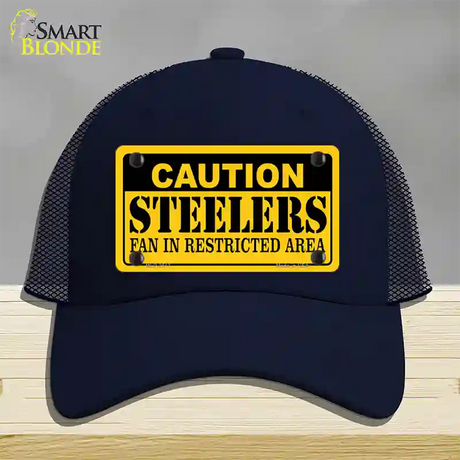 Caution Steelers Novelty License Plate Hat Mesh / Navy