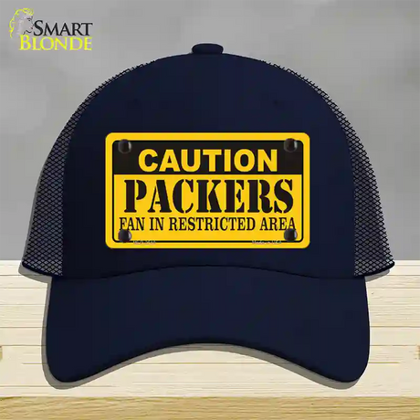 Caution Packers Novelty License Plate Hat Mesh / Navy