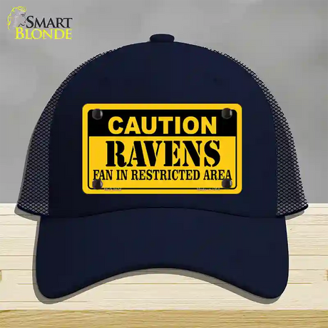 Caution Ravens Novelty License Plate Hat Mesh / Navy