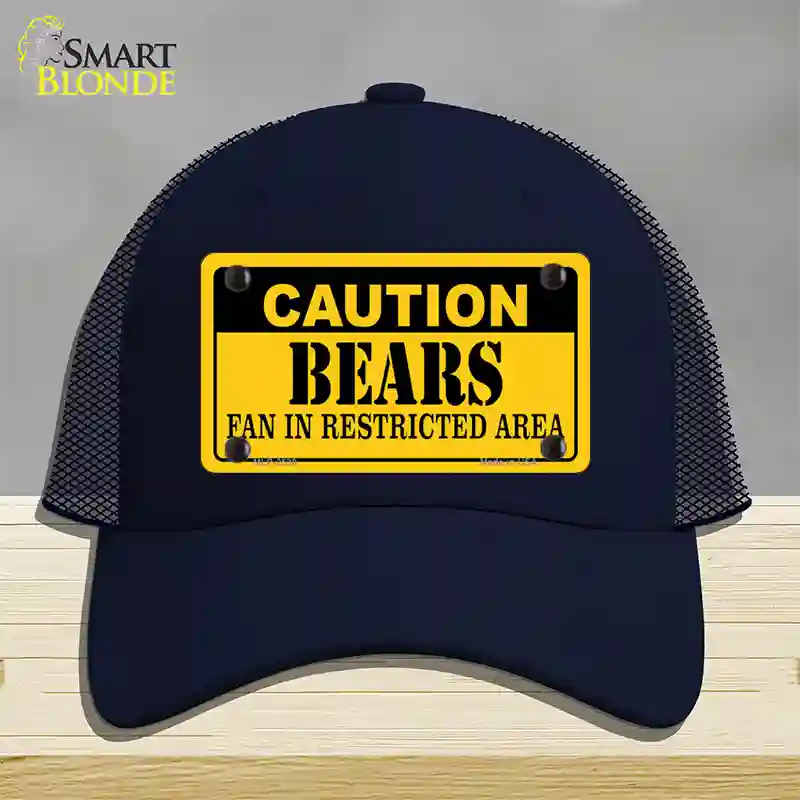 Caution Bears Novelty License Plate Hat Mesh / Navy