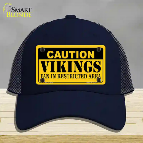 Caution Vikings Novelty License Plate Hat Mesh / Navy