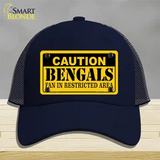 Caution Bengals Novelty License Plate Hat Mesh / Navy