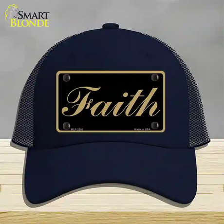 Faith Novelty License Plate Hat Mesh / Navy