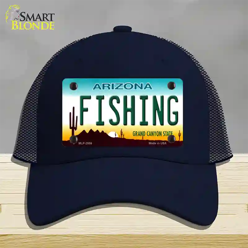 Fishing Arizona Novelty License Plate Hat Mesh / Navy