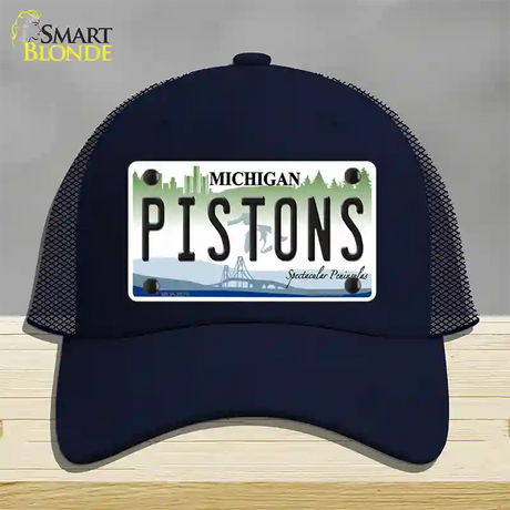 Pistons Michigan State Novelty License Plate Hat Mesh / Navy