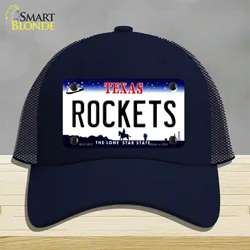 Rockets Texas State Novelty License Plate Hat Mesh / Navy