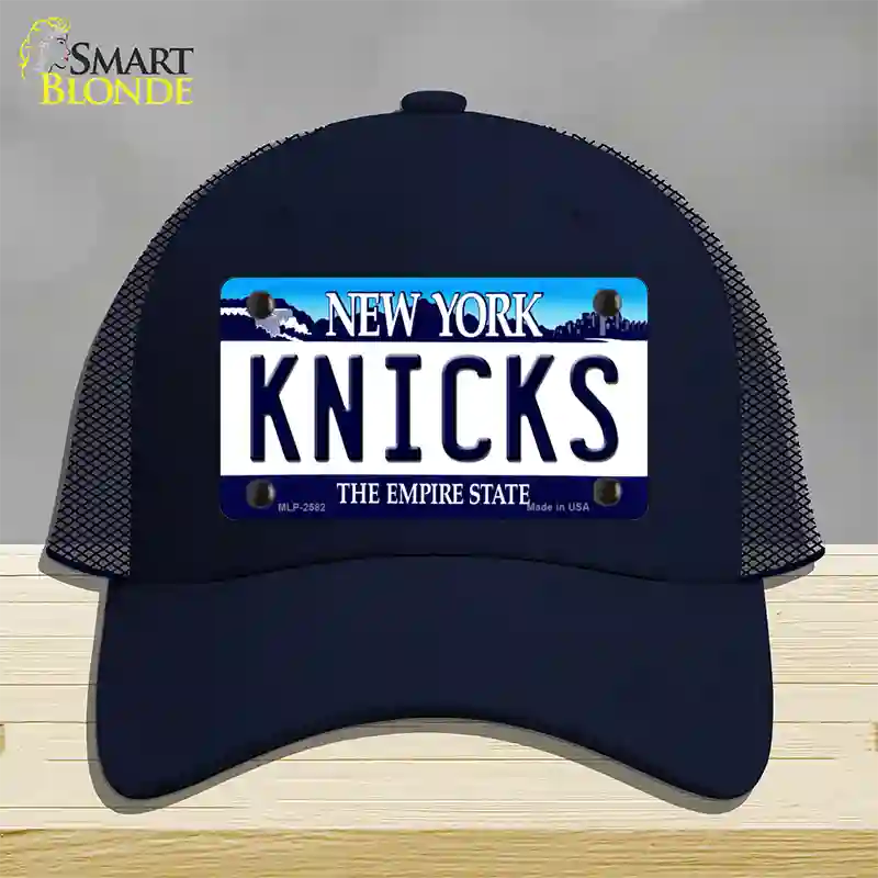 Knicks New York State Novelty License Plate Hat Mesh / Navy