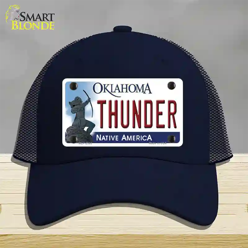 Thunder Oklahoma State Novelty License Plate Hat Mesh / Navy