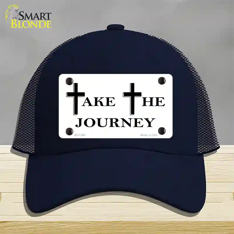 Take The Journey Vanity Novelty License Plate Hat Mesh / Navy