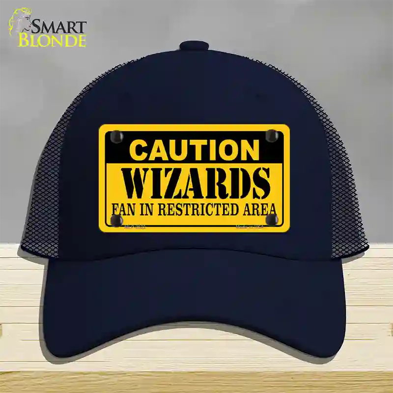 Caution Wizards Fan Novelty License Plate Hat Mesh / Navy