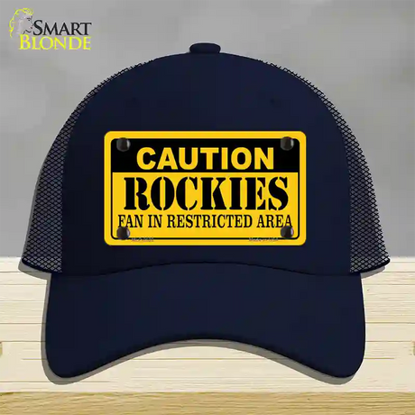 Caution Rockies Fan Novelty License Plate Hat Mesh / Navy