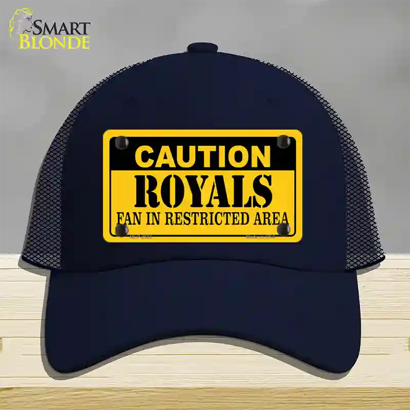 Caution Royals Fan Novelty License Plate Hat Mesh / Navy