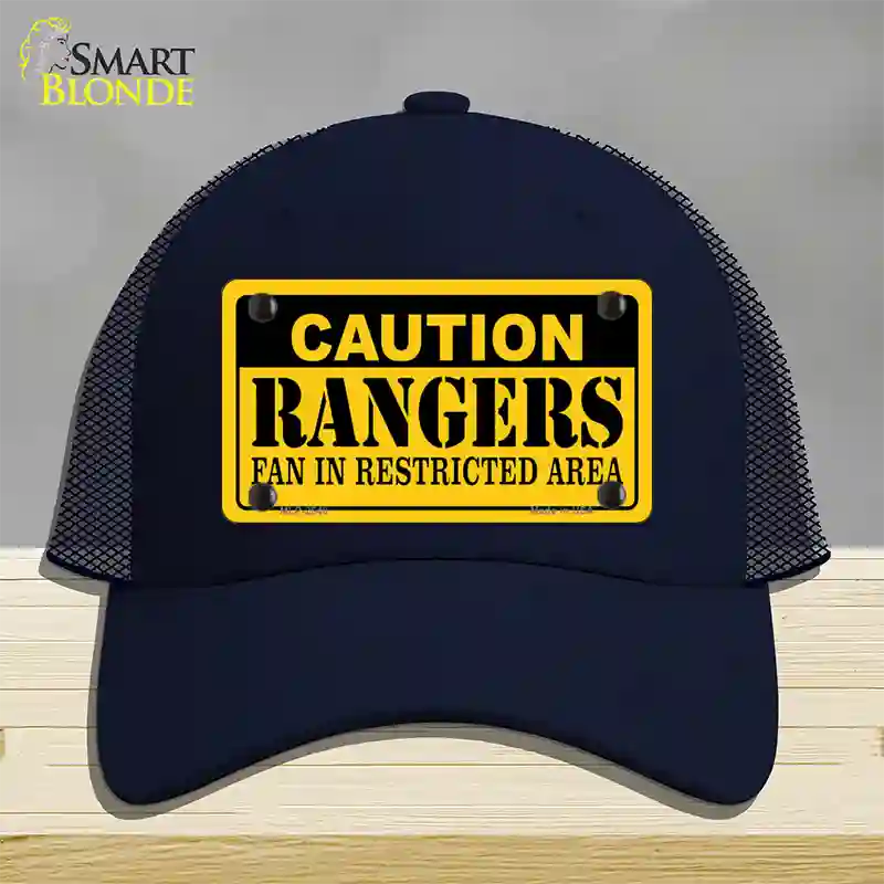 Caution Rangers Fan Novelty License Plate Hat Mesh / Navy