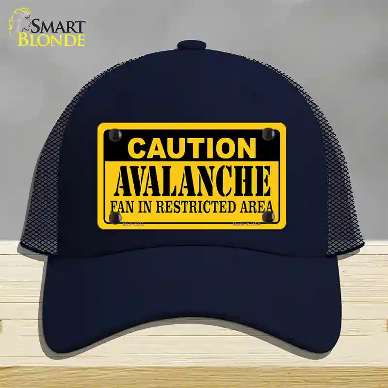 Caution Avalanche Novelty License Plate Hat Mesh / Navy