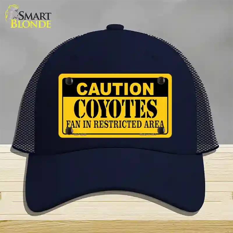 Caution Coyotes Novelty License Plate Hat Mesh / Navy