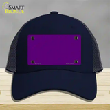 Purple Solid Novelty License Plate Hat Mesh / Navy