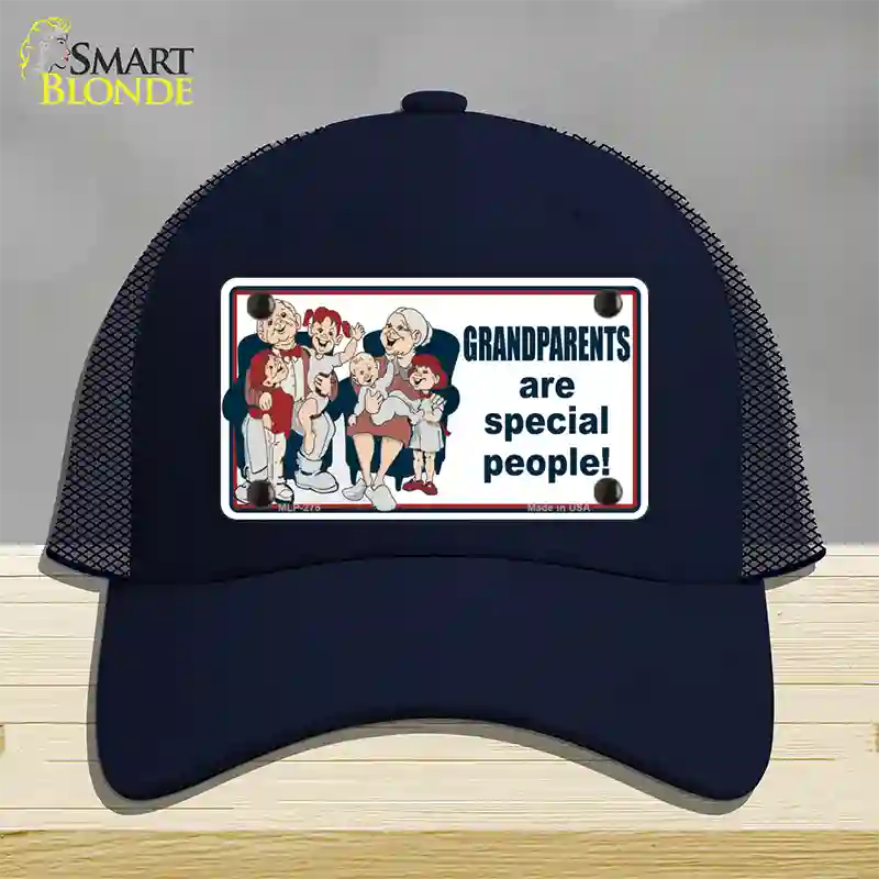 Grandparents Are Special People Novelty License Plate Hat Mesh / Navy