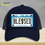 Blessed South Carolina Blue Novelty License Plate Hat Mesh / Navy