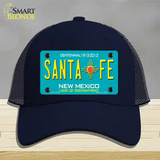 Santa Fe New Mexico Teal Novelty License Plate Hat Mesh / Navy