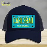 Carlsbad New Mexico Teal Novelty License Plate Hat Mesh / Navy