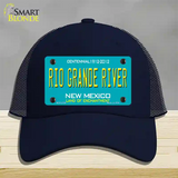 Rio Grande River New Mexico Teal Novelty License Plate Hat Mesh / Navy