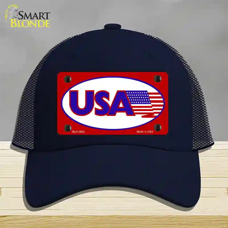 USA American Flag Vanity Novelty License Plate Hat Mesh / Navy