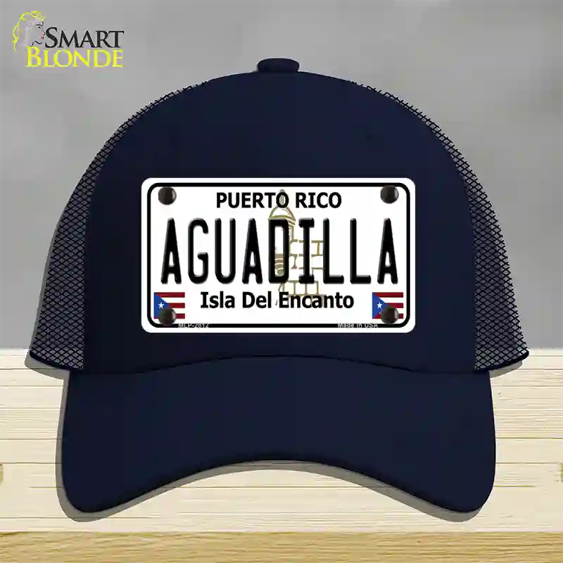 Aguadilla Puerto Rico Novelty License Plate Hat Mesh / Navy