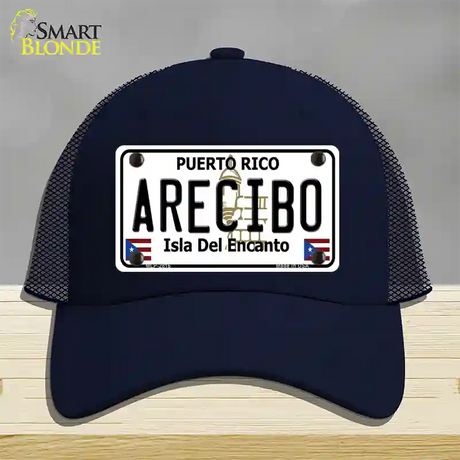 Arecibo Puerto Rico Novelty License Plate Hat Mesh / Navy