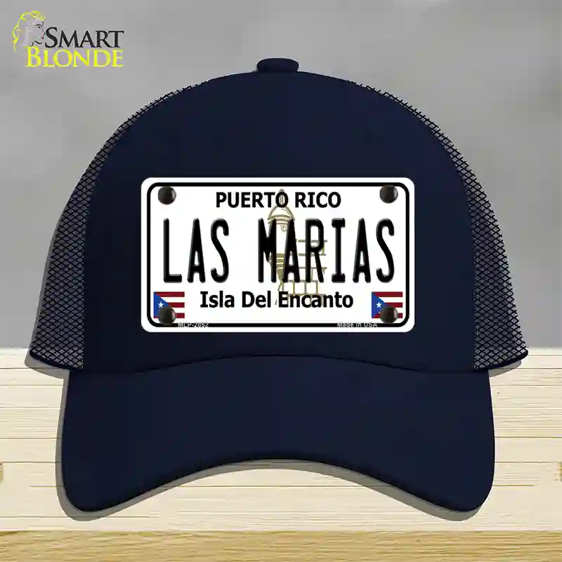 Las Marias Puerto Rico Novelty License Plate Hat Mesh / Navy