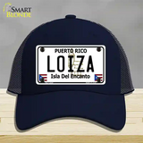 Loiza Puerto Rico Novelty License Plate Hat Mesh / Navy