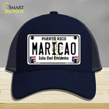 Maricao Puerto Rico Novelty License Plate Hat Mesh / Navy