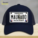 Maunabo Puerto Rico Novelty License Plate Hat Mesh / Navy