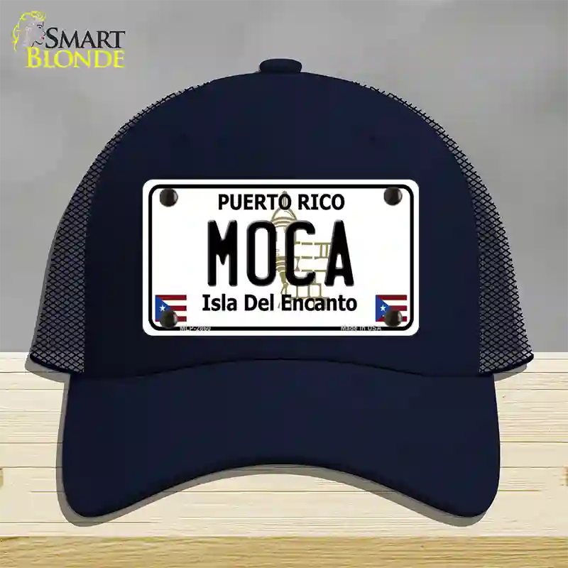 Moca Puerto Rico Novelty License Plate Hat Mesh / Navy