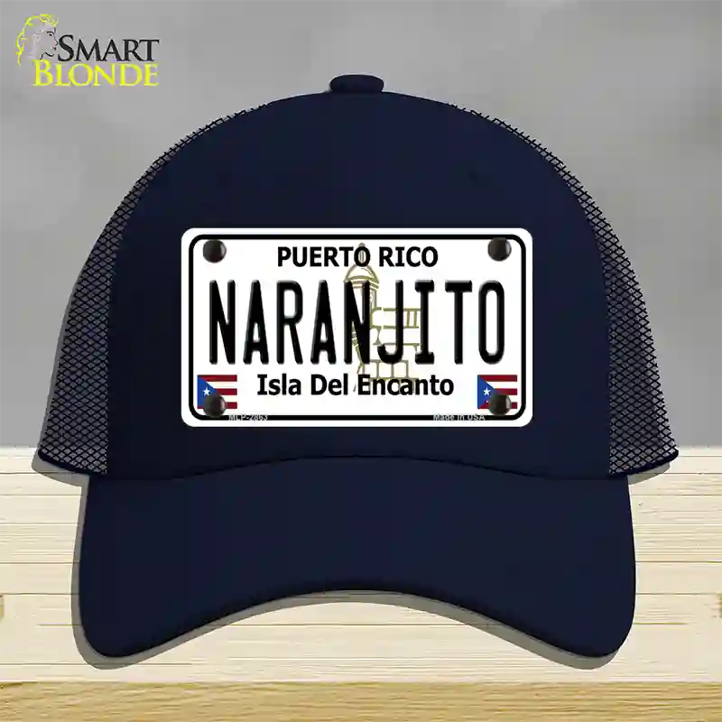 Naranjito Puerto Rico Novelty License Plate Hat Mesh / Navy