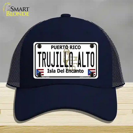 Trujillo Alto Puerto Rico Novelty License Plate Hat Mesh / Navy