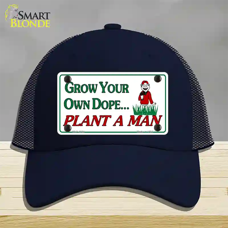 Grow Dope Novelty License Plate Hat Mesh / Navy