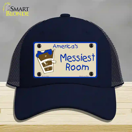 Americas Messiest Room Novelty License Plate Hat Mesh / Navy