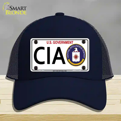 CIA Novelty License Plate Hat Mesh / Navy