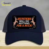 Hunters Will Do Anything Novelty License Plate Hat Mesh / Navy