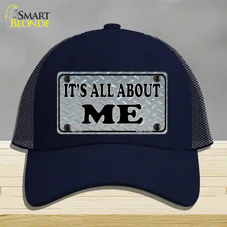 Its All About Me Novelty License Plate Hat Mesh / Navy