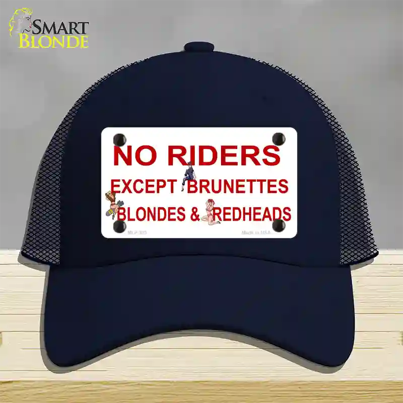 No Riders Except Novelty License Plate Hat Mesh / Navy